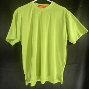 Sette Ponti Mens Lime Green Short Sleeve Performance T-Shirt Crew Neck Solid 213